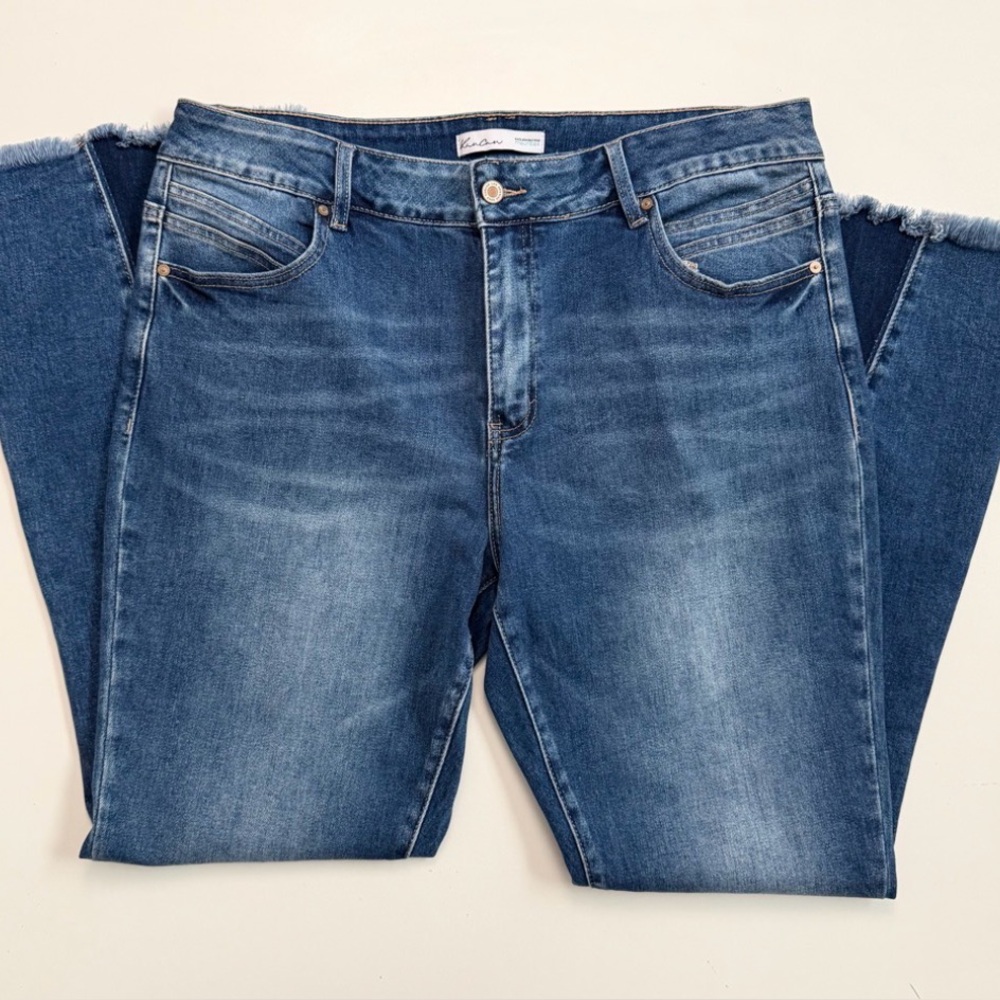 Kancan Jeans Estilo Patchwork Flare Back Raw Hems… - image 2